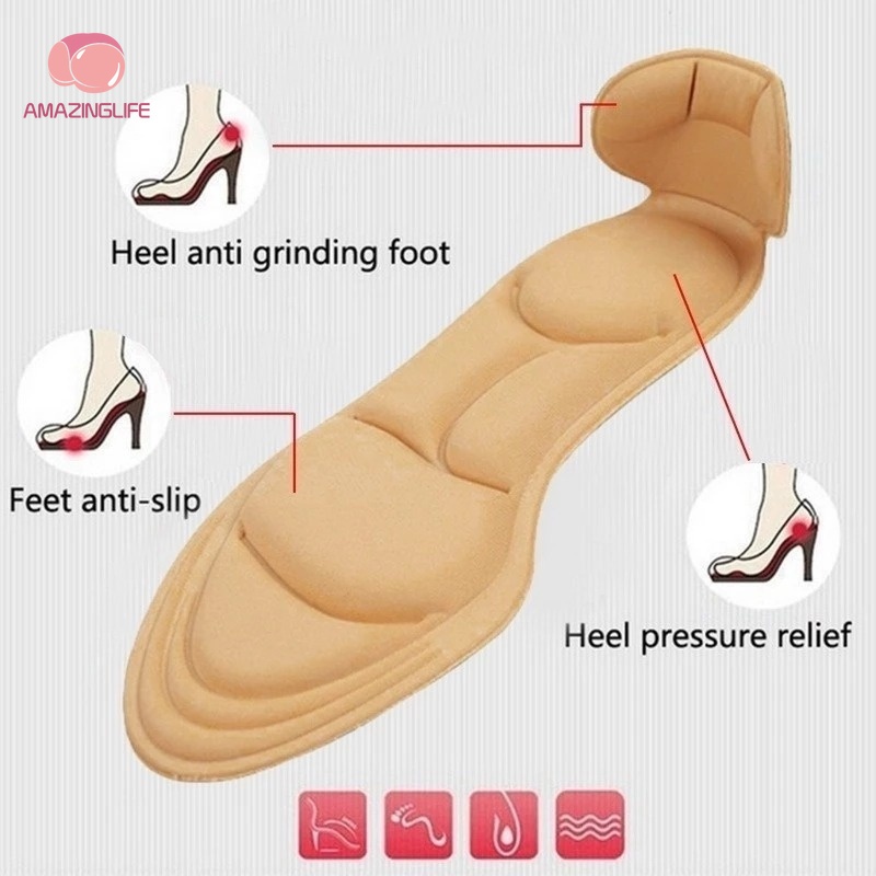 Miếng Lót Giày Cao Gót 7D 2 Trong 1 Bằng Xốp Thoáng Khí Giảm Đau