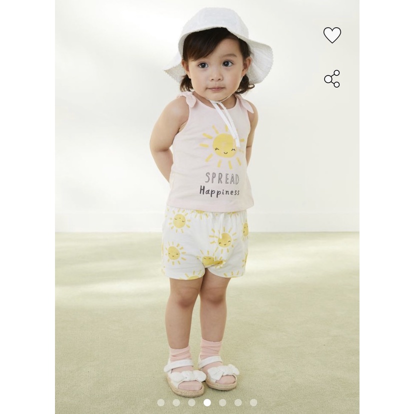 Bộ ba lỗ HM cotton cho bé gái xinh xắn