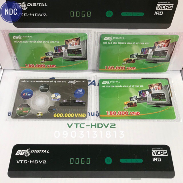 M Đầu Thu Vệ Tinh VTC HD V2 (có 4 tháng TB) - Thẻ Gia Hạn TH VTC 3 6