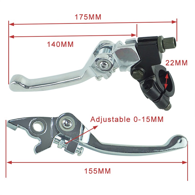 Cặp tay lái ly hợp xe moto ATV KLX BBR CRF chất liệu hợp kim nhôm