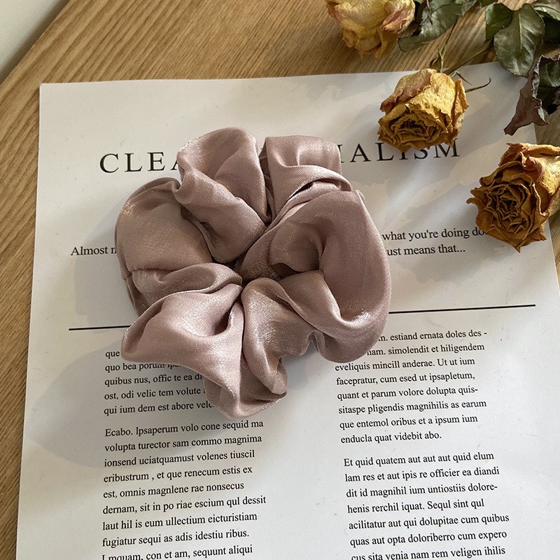 Dây buộc tóc vải satin màu trơn chất lượng cao (Hair Scrunchies)