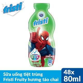 [FREESHIP 99K TOÀN QUỐC Thùng Sữa uống tiệt trùng Fristi Fruity hương táo chai 48x80ml