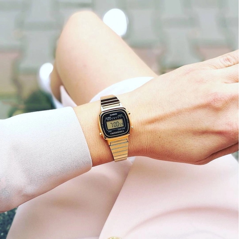 Đồng Hồ Casio Nữ LA670WGA-1DF Gold - Dây kim loại