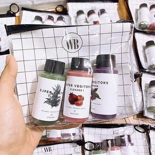 Set 3 Chai Sữa Rửa Mặt Thải Độc Rau Củ Super Vegitoks Cleanser