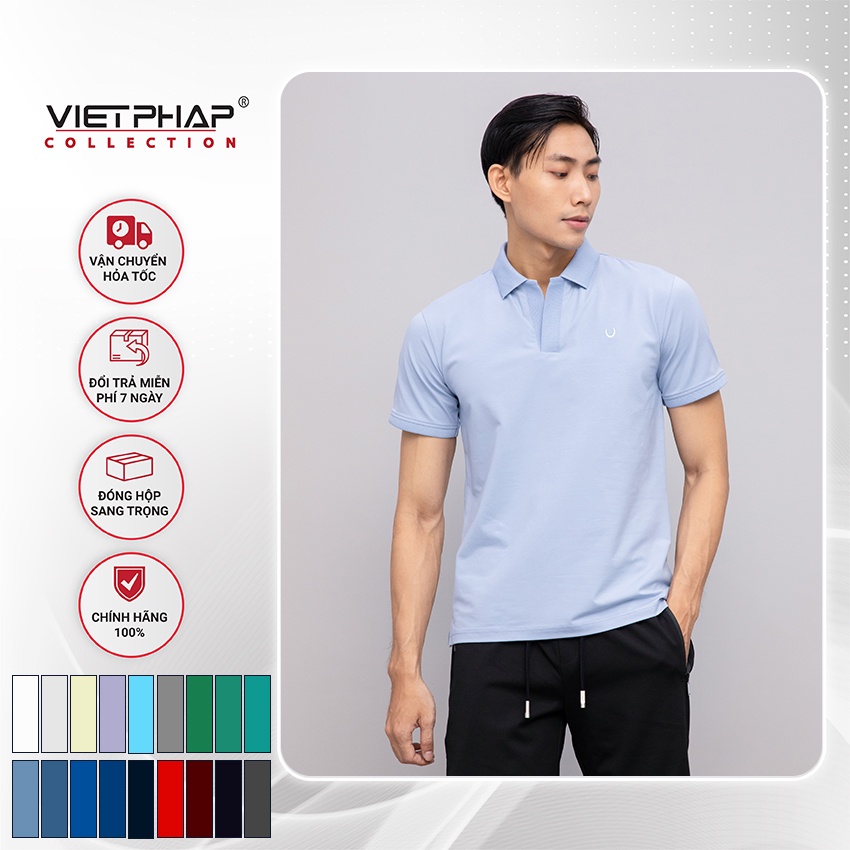 Áo Thun Polo Nam Tay Ngắn Trụ V Bo Cao Cấp 9911 Việt Pháp. Vải Cotton Lạnh Thấm Hút Mồ Hôi, Siêu Mát - Hàng Chính Hãng