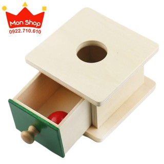 Giáo cụ Montessori 0-3 tuổi - Thả bóng hộp vuông - Hình cầu kèm hộp