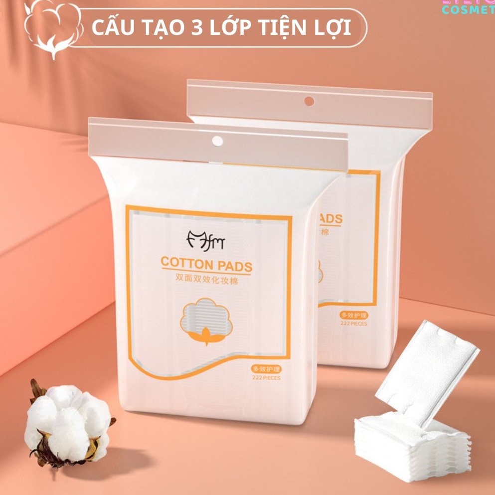 Bông tẩy trang 3 lớp Cotton Pads - Túi siêu tiết kiệm 222 miếng No.101649