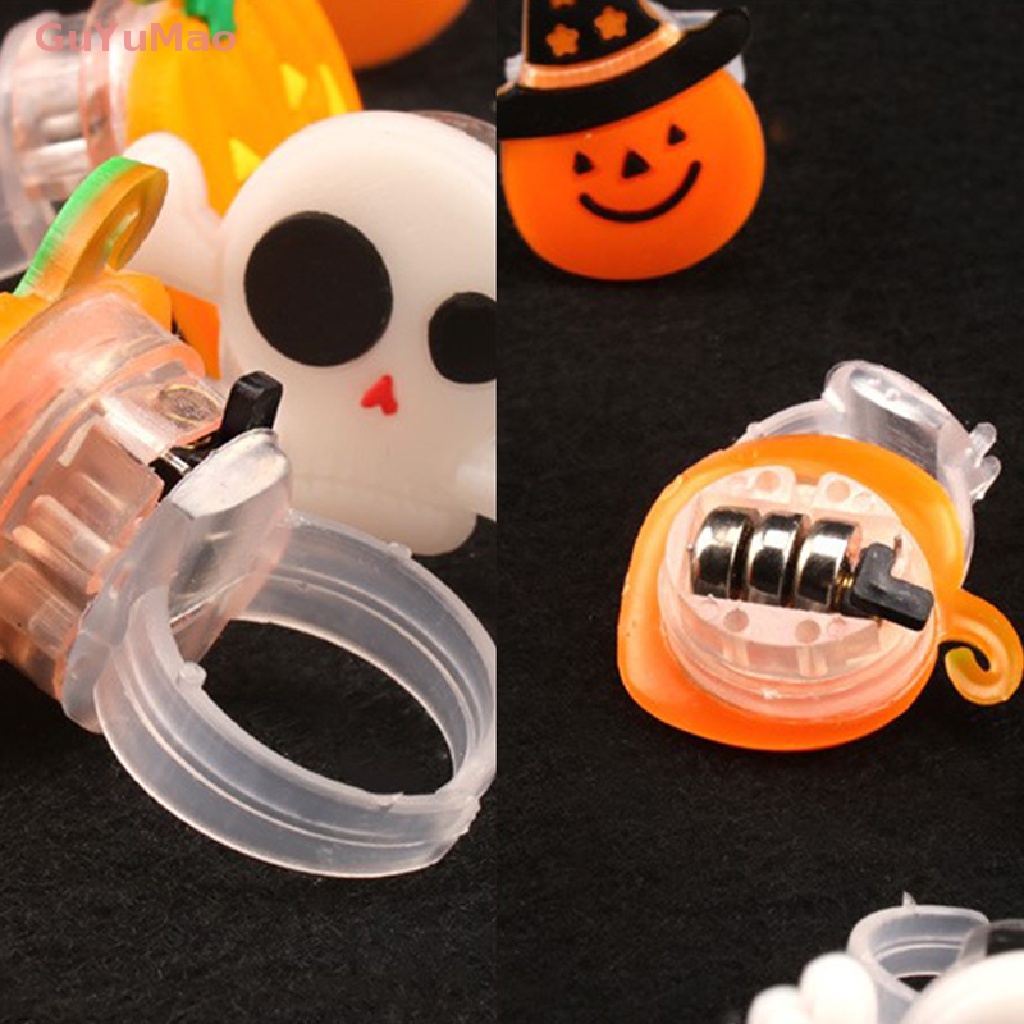 Set 10 Nhẫn Đeo Tay Phát Sáng Trong Đêm Chủ Đề Halloween