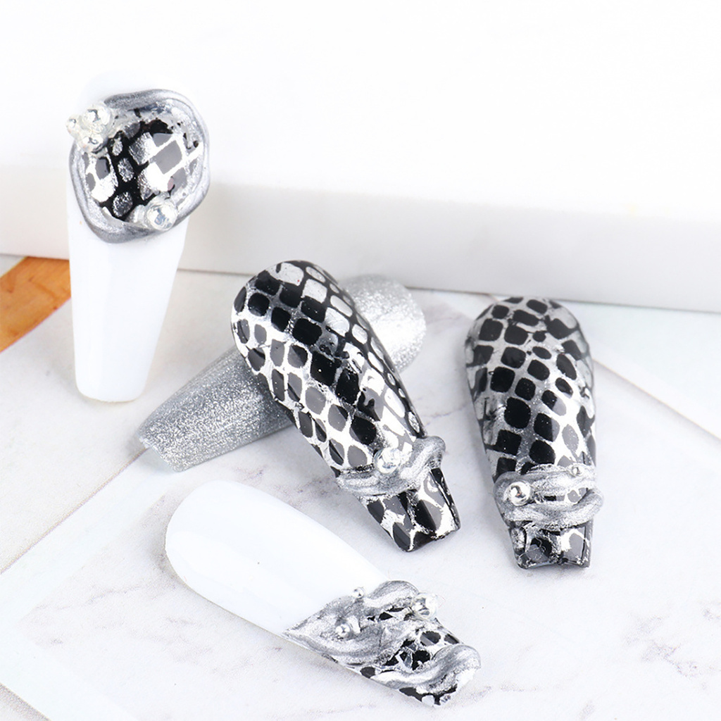 [Hàng mới về] Bộ 10 Miếng Dán Trang Trí Móng Tay Họa Tiết Da Báo Độc Đáo