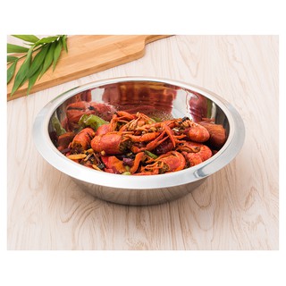 Thau inox sáng đựng trái cây rau củ quả rửa thực phẩm cao cấp bền bỉ size 22 24 26cm