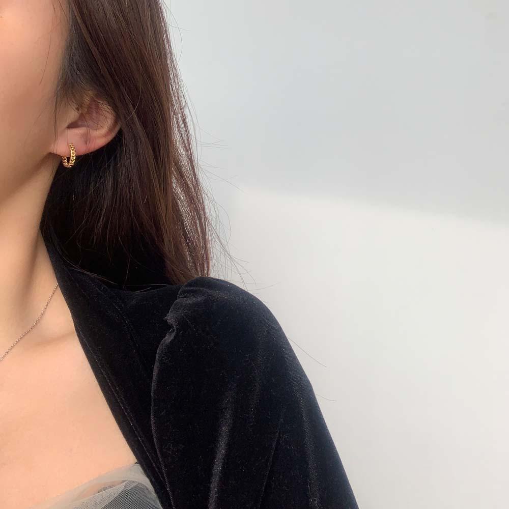 Khuyên Tai Dạng Xoắn Phong Cách Retro Hàn Quốc Đơn Giản Thời Trang Cho Nữ