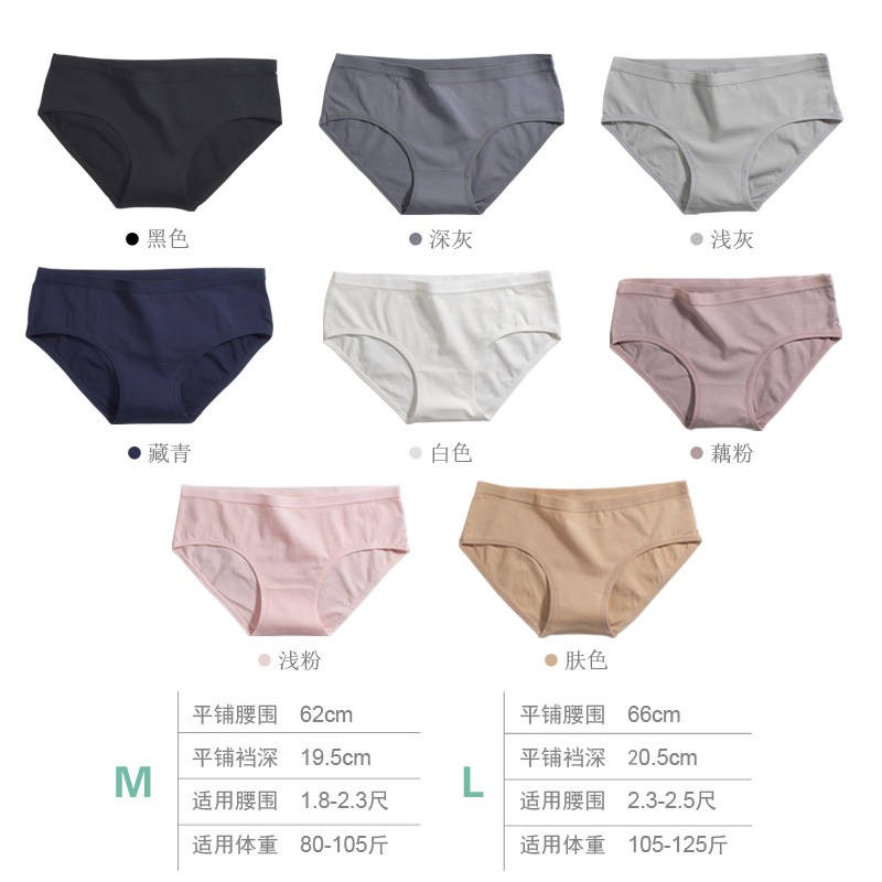 Bộ 4 Quần Lót Cotton Không Đường May Kháng Khuẩn Thoáng Khí Lưng Thấp Dễ Thương Đơn Giản Phong Cách Nhật Bản Cho Nữ