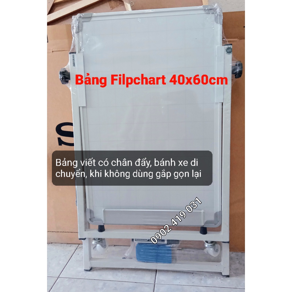 Bảng viết có chân đẩy, gấp gọn  # TẶNG KÈM: Bút, Bông Lau Bảng, Nam Châm.