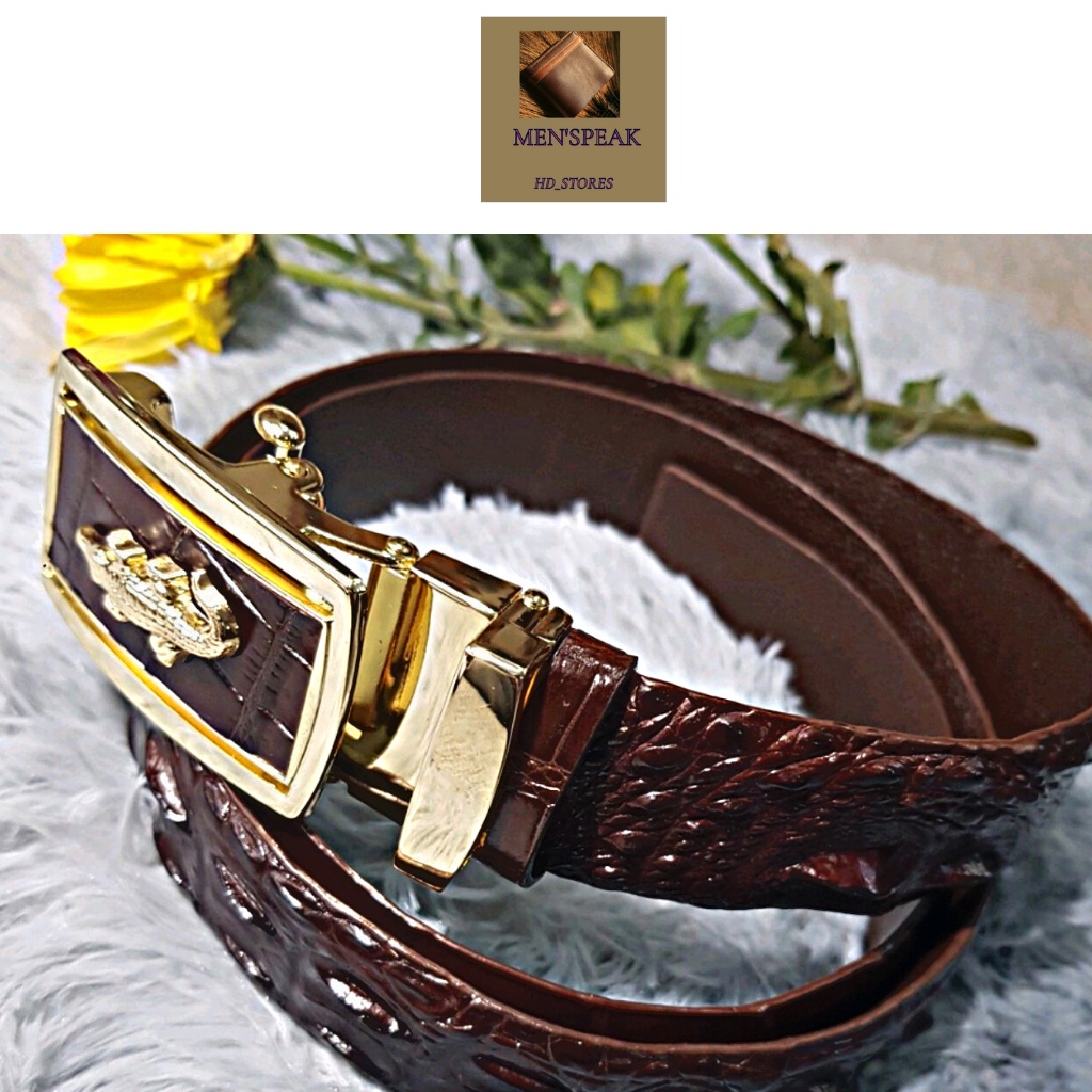 Thắt lưng nam hàng hiệu, thât lưng nam, thăt lưng da cá sấu dây gai liền nguyên con.