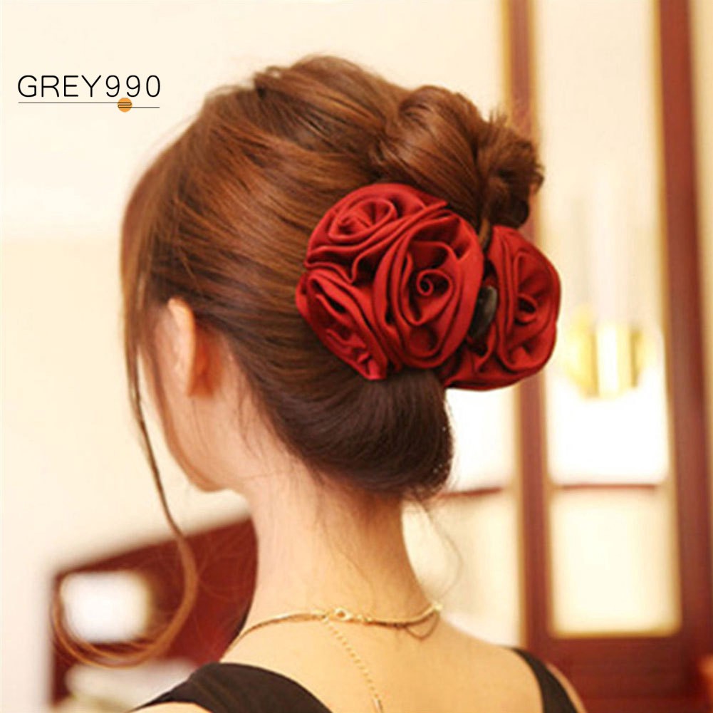 Cloth Rose Flower Hair Claw Women Headwear Headwear