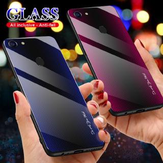 Ốp điện thoại kính cường lực màu gradient thời trang cho OPPO F5 F3 F1 A73 A79 A35 A39 A33 NEO 7