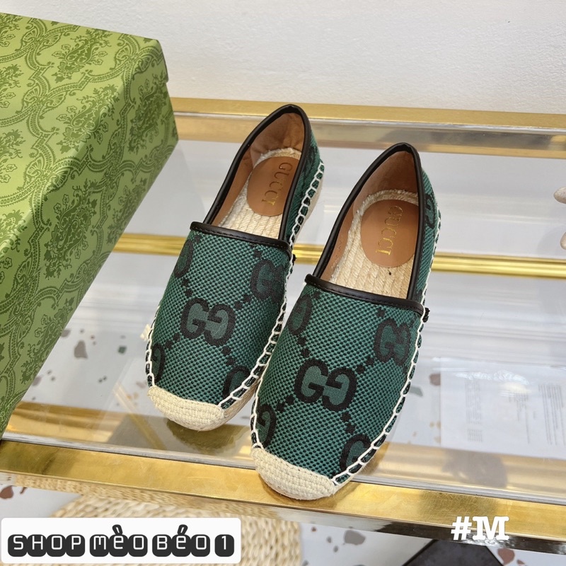 Giày slip on gc hoạ tiết đế cói fullbox