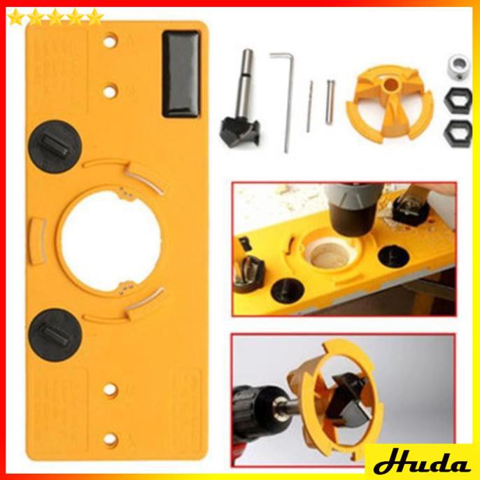 Bộ cữ khoan bản lề bật, Dụng cụ định vị khoan lỗ lắp bản lề giảm chấn - đồ làm mộc