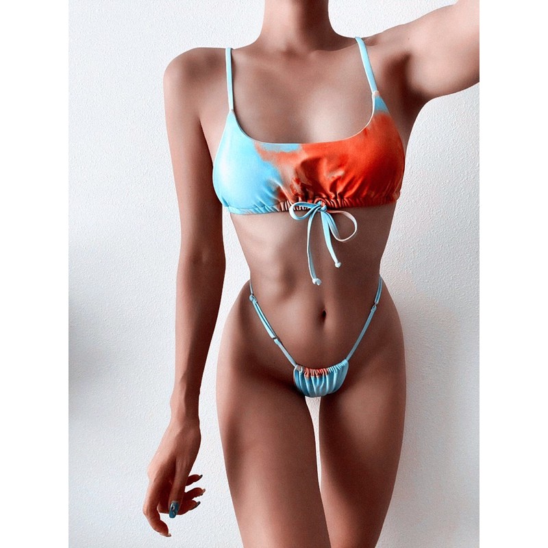 Set bikini 2 mảnh hoạ tiết loang [ kèm khăn quấn ] | BigBuy360 - bigbuy360.vn