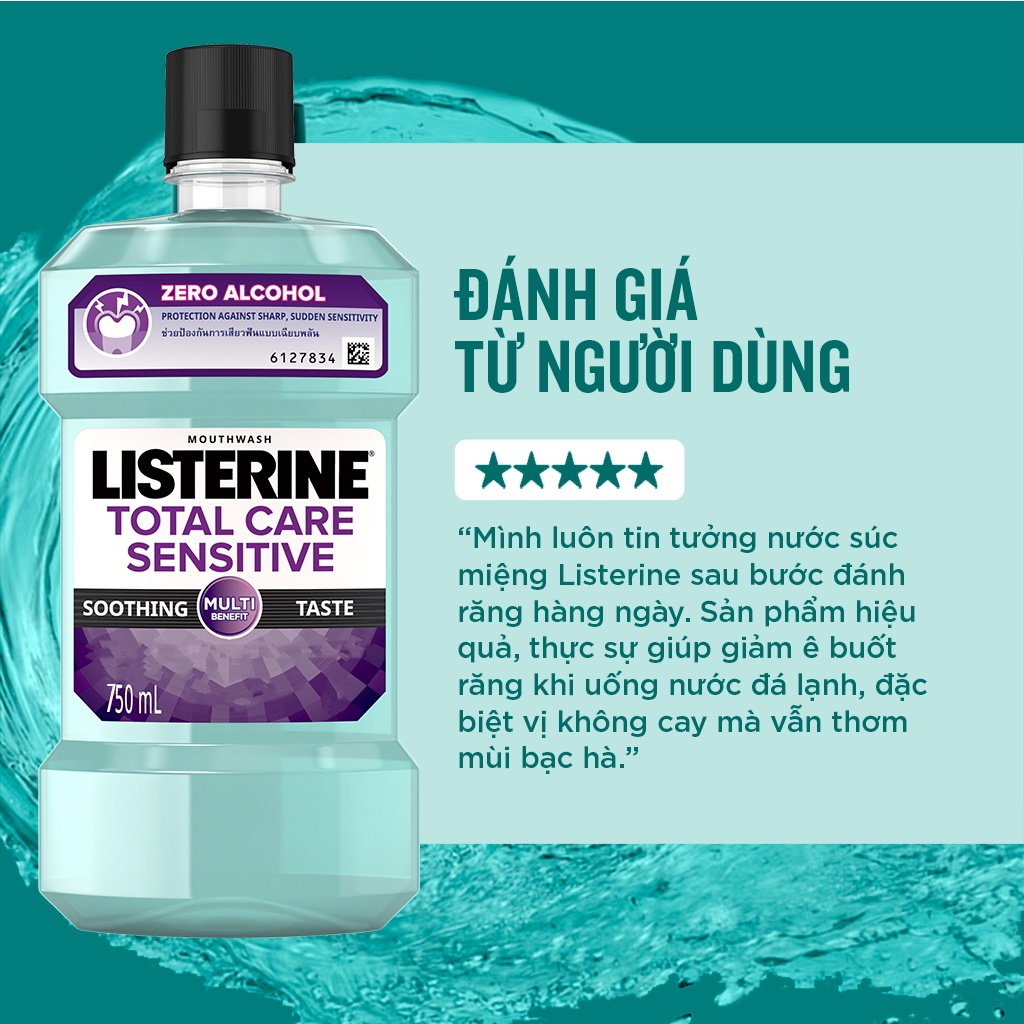Nước súc miệng cho răng nhạy cảm Listerine Total Care Sensitive - Dung tích 250ml - 750ml