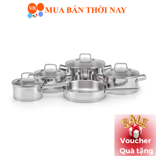 Bộ Nồi Inox 9 Món Cao Cấp Malloca SA 1503