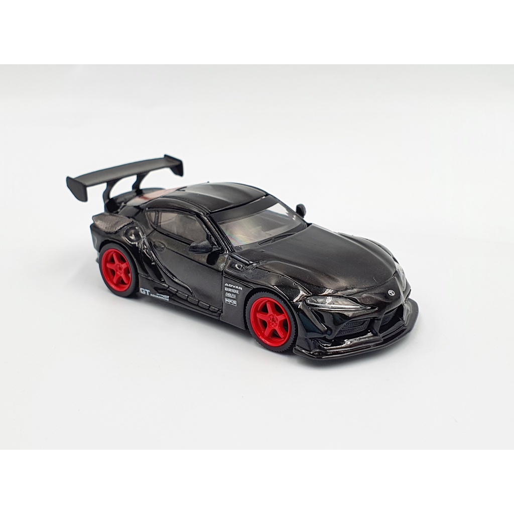 Xe Mô Hình HKS Toyota GR Supra Nocturnal RHD 1:64 Mini GT (Đen Mân Đỏ)