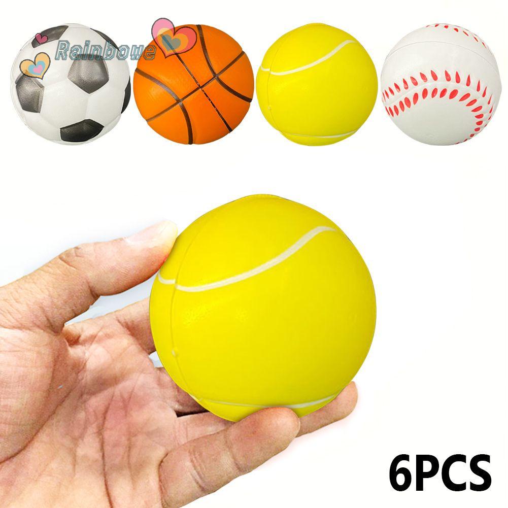 Set 6 quả bóng chày đồ chơi bằng xốp PU 6.3cm giảm căng thẳng