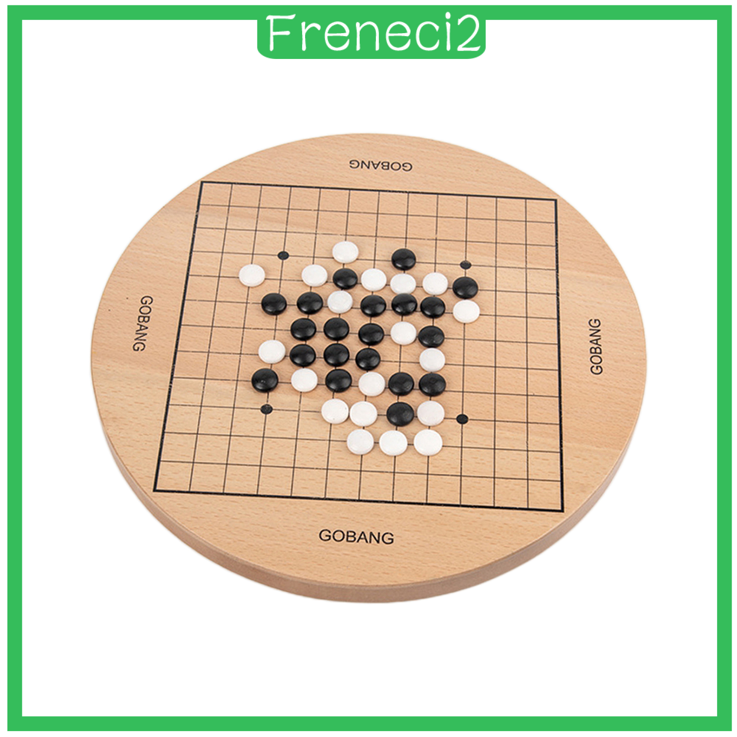 [FRENECI2]2 in 1 Wooden Chinese Checkers Board Game Set with Colorful Pegs Style1