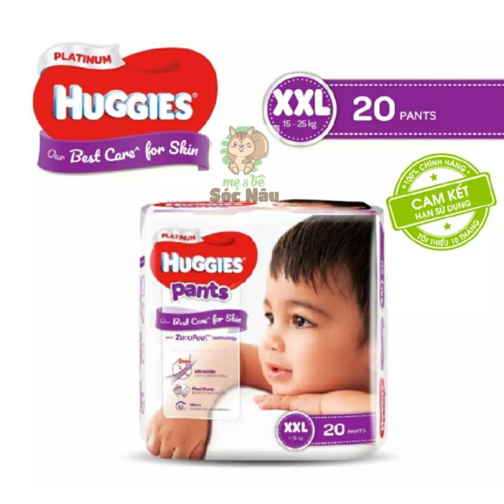 Tã quần Huggies Platinum M33/L27/XL24/XXL26