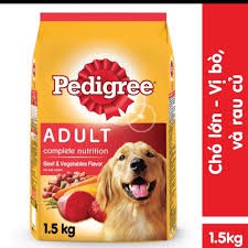 Thức ăn chó lớn Pedigree vị bò gói 1.5kg