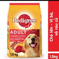 Thức ăn chó lớn pedigree vị bò gói 1,5kg