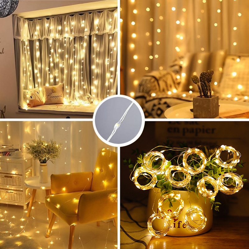 Đèn LED dây trang trí lãng mạn với 8 chế độ điều khiển từ xa