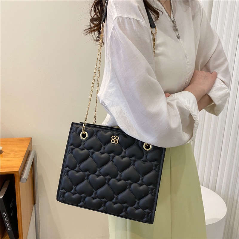 Túi Đeo JASMIN NOIR Chéo In Họa Tiết Trái Tim Xinh Xắn Cho Nữ