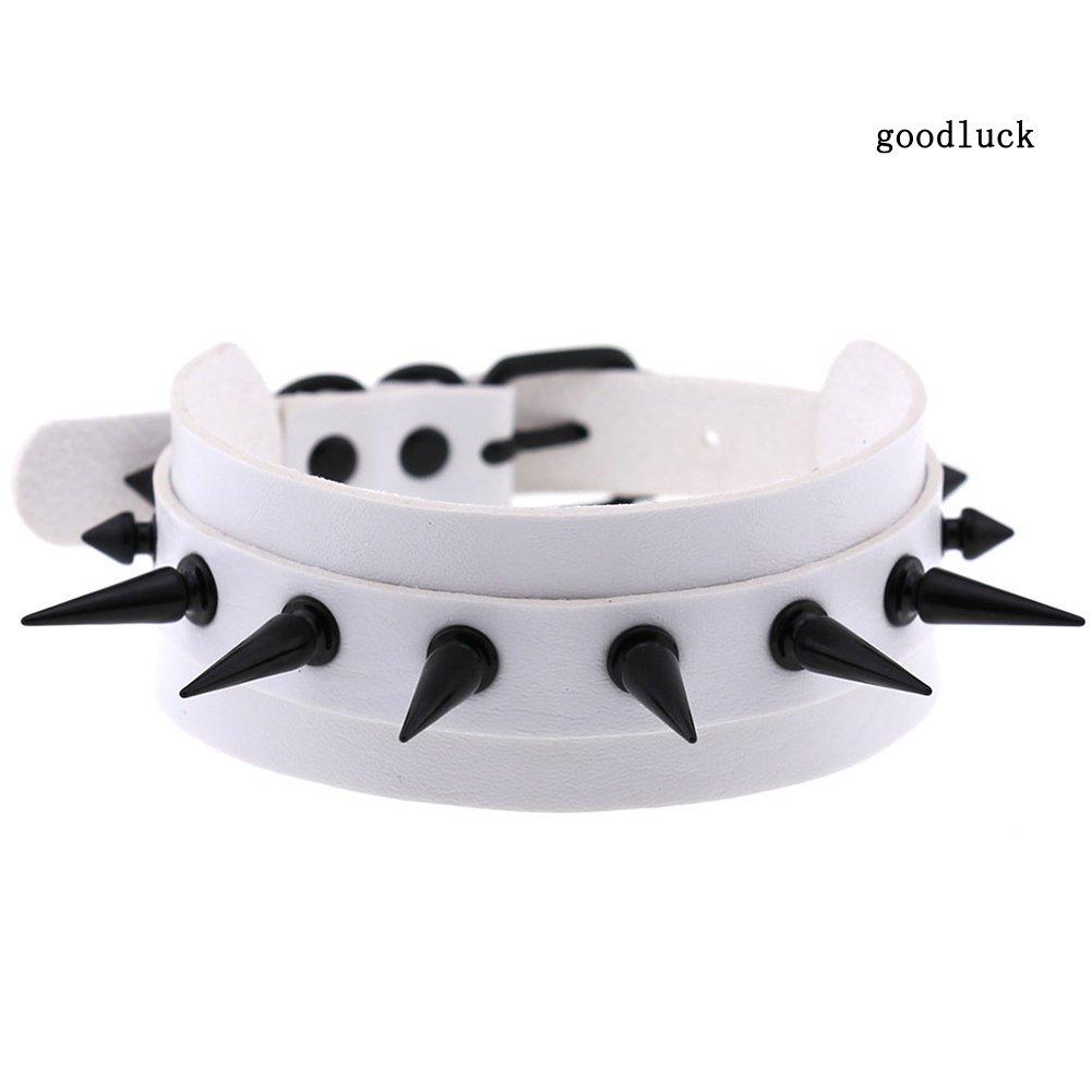 Vòng Cổ Da Đính Đinh Tán Phong Cách Punk Cá Tính