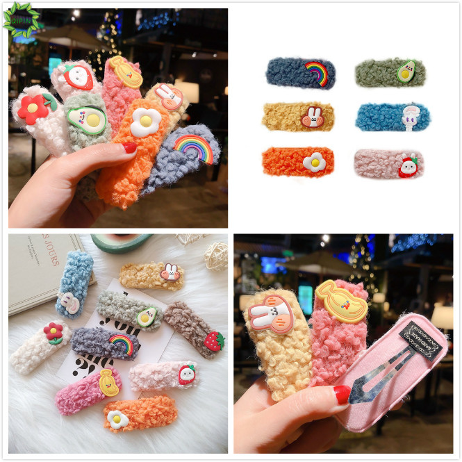 Kẹp Tóc Phối Lông Cừu Phong Cách Hàn Quốc Dành Cho Nữ