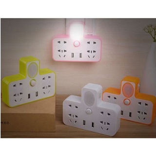 Bộ ổ điện chia 2 cổng USB có đèn led