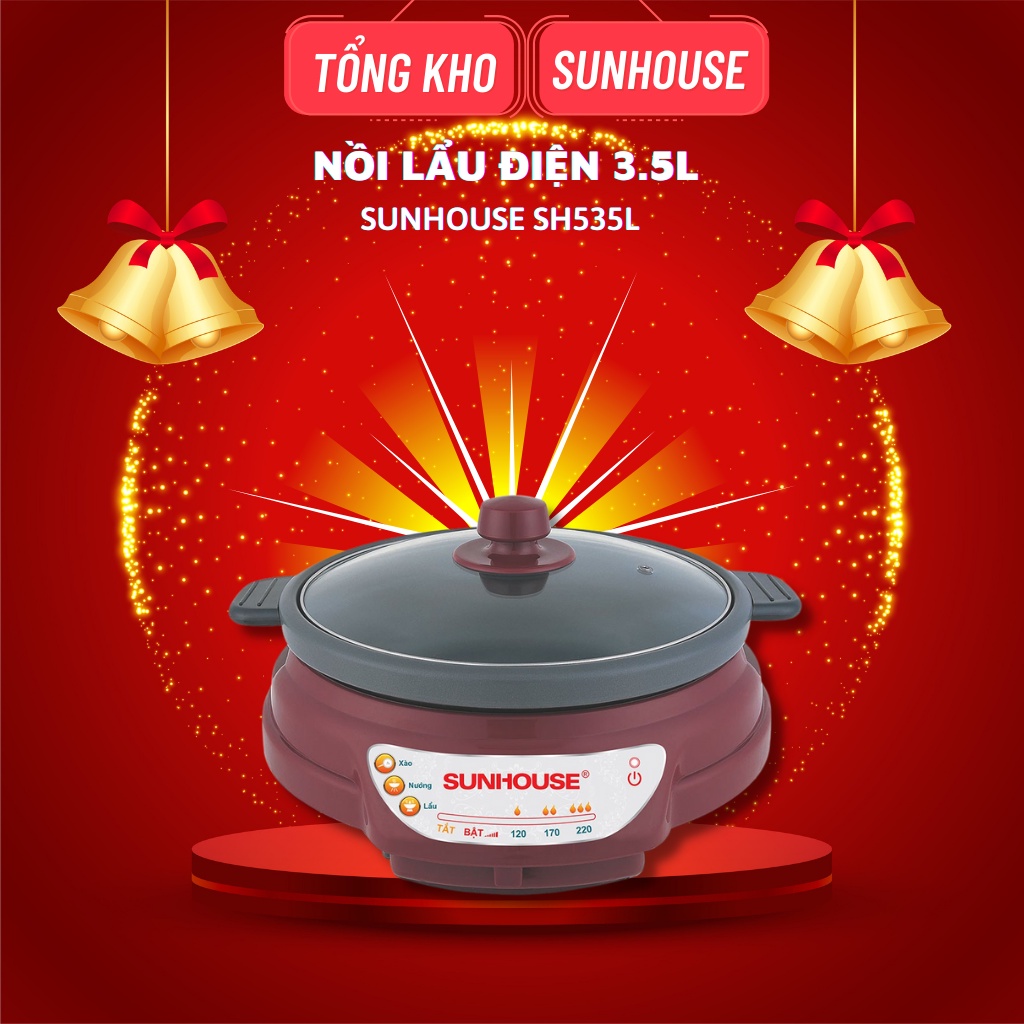 Lẩu điện đa năng cao cấp Sunhouse 3,5L SH535L