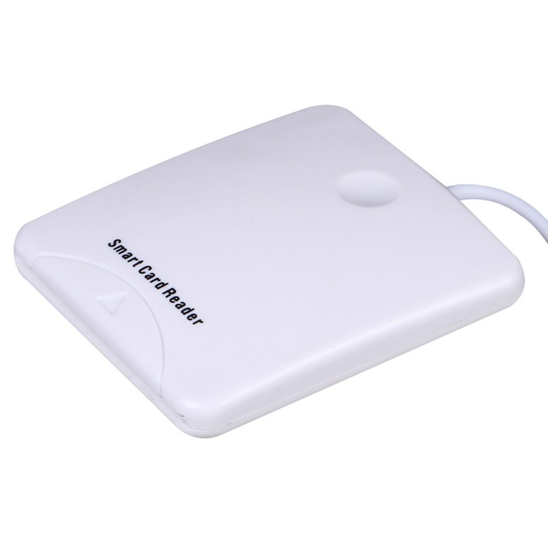 White  ABS USB Contact Smart Chip Card IC Cards Reader With SIM Slot