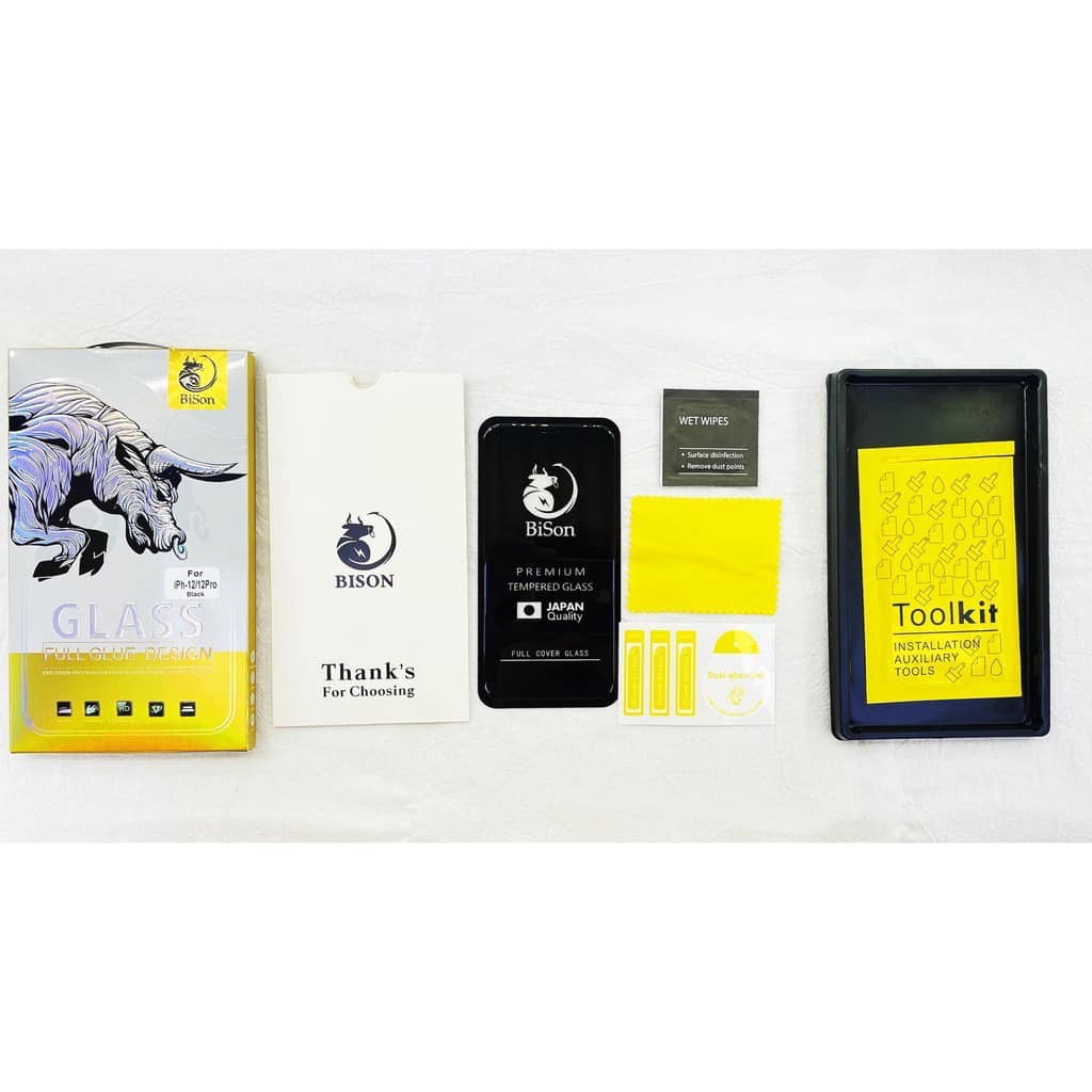 Kính Cường Lực iPhone Bison Full Màn Hình cho 6/6s/6plu/6pl/7/7pl/8/8plus/X/XS/XR/XsMax/11/11Pro/11ProMax/12/12Promax