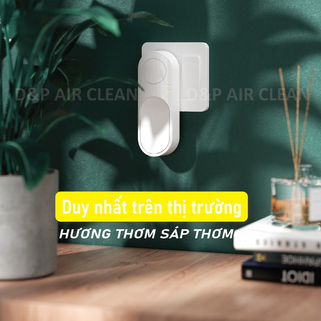 Máy lọc không khí mini khử mùi bếp nhà vệ sinh vật nuôi trong nhà bằng ion âm, hương thơm sáp thơm, bảo hành 24  tháng