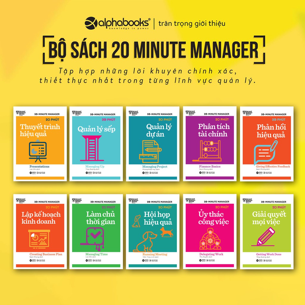 Sách - HBR 20 Minute Manager - HBR 20 phút - Trọn bộ 10 cuốn tặng kèm boxset