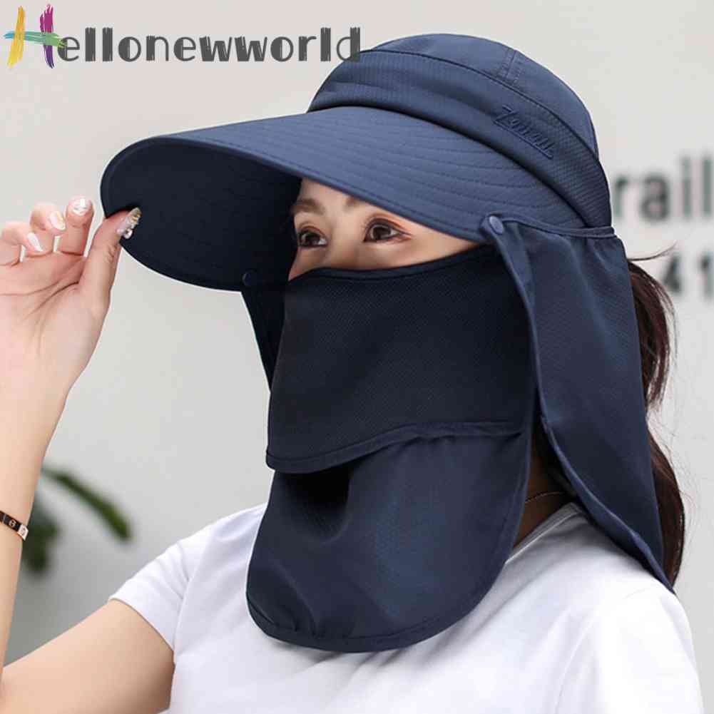 Mũ Rộng Vành Kèm Mặt Nạ Chống Tia UV Khi Đi Biển