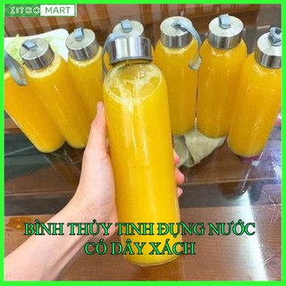Bình thủy tinh đựng nước có dây xách 500 ml
