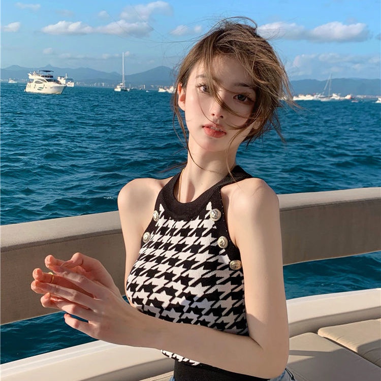 COZOK Áo Len Không Tay Dáng Ôm Gợi Cảm Thời Trang Cho Nữ