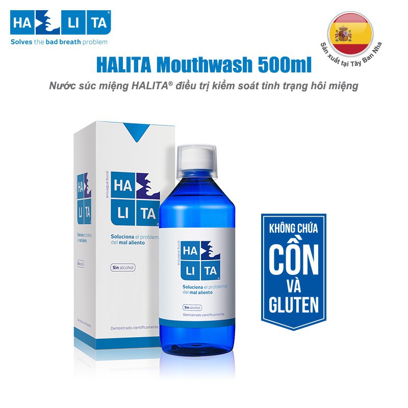 Nước súc miệng HALITA 500mL kiểm soát hôi miệng, giữ hơi thở thơm mát trong 24h [dvcareshop]