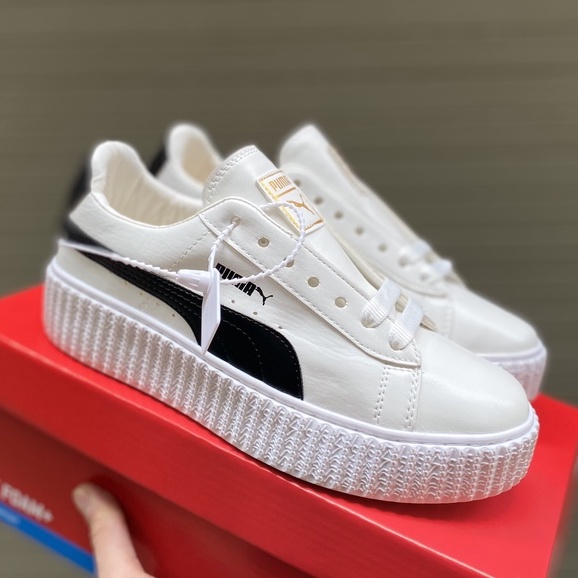 Puma trắng vạch đen chuẩn 11 [FULL BOX+BILL], da dày dặn, đế cao, bền, êm chân. lên chân cực đẹp