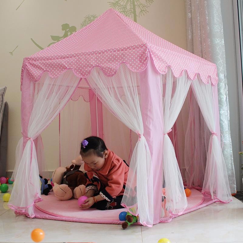 Lều màn hồng công chúa dành cho bé gái