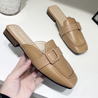Giày sục nữ mũi vuông đế thấp hàng quảng châu cao cấp