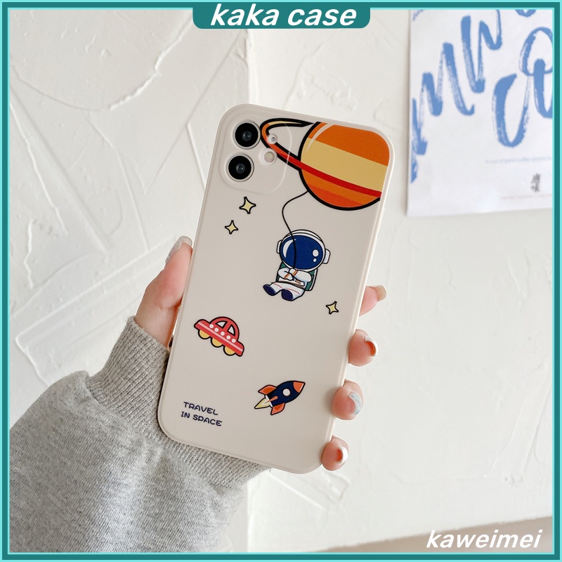 Ốp Điện Thoại Silicone Mềm Họa Tiết Phi Hành Gia Cho iPhone 14Pro Max13 12 11 Pro Max X XR 7 8 Plus