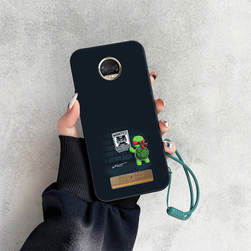 Ốp Điện Thoại In Hoạt Hình Pikachu Kèm Dây Đeo Cho Motorola Moto Z Z2 Z3 Z4 Play Force Z2Play Z2Force